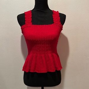 Hollister Red Ruffle Strap Tanktop